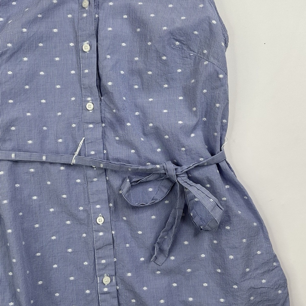Tommy Hilfiger Dress Size 6 Blue White Polka Dot Cotton Shirt Dress Belted - Picture 3 of 8